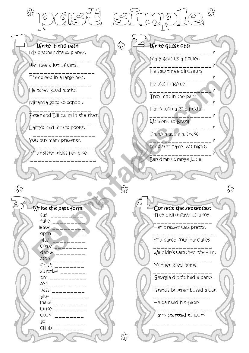 past simple worksheet