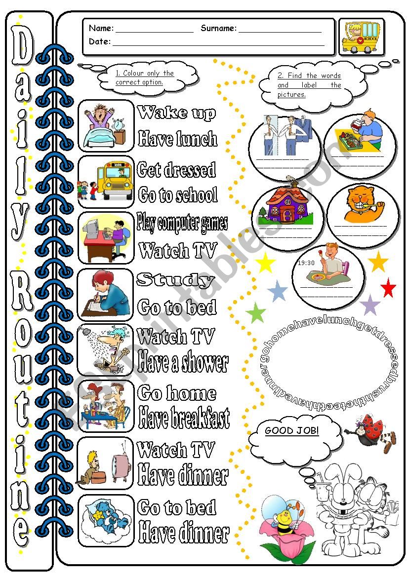 Daily routine_WS worksheet