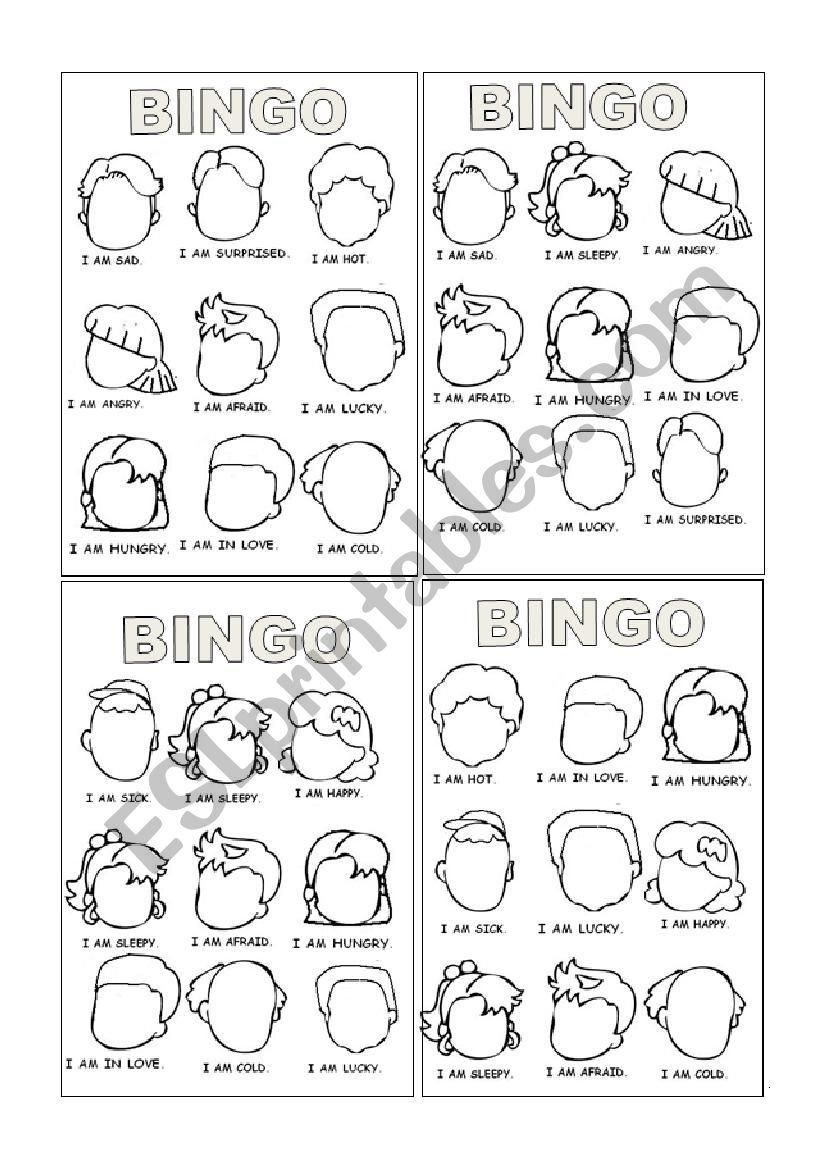 Feelings Bingo Part 2/2 worksheet