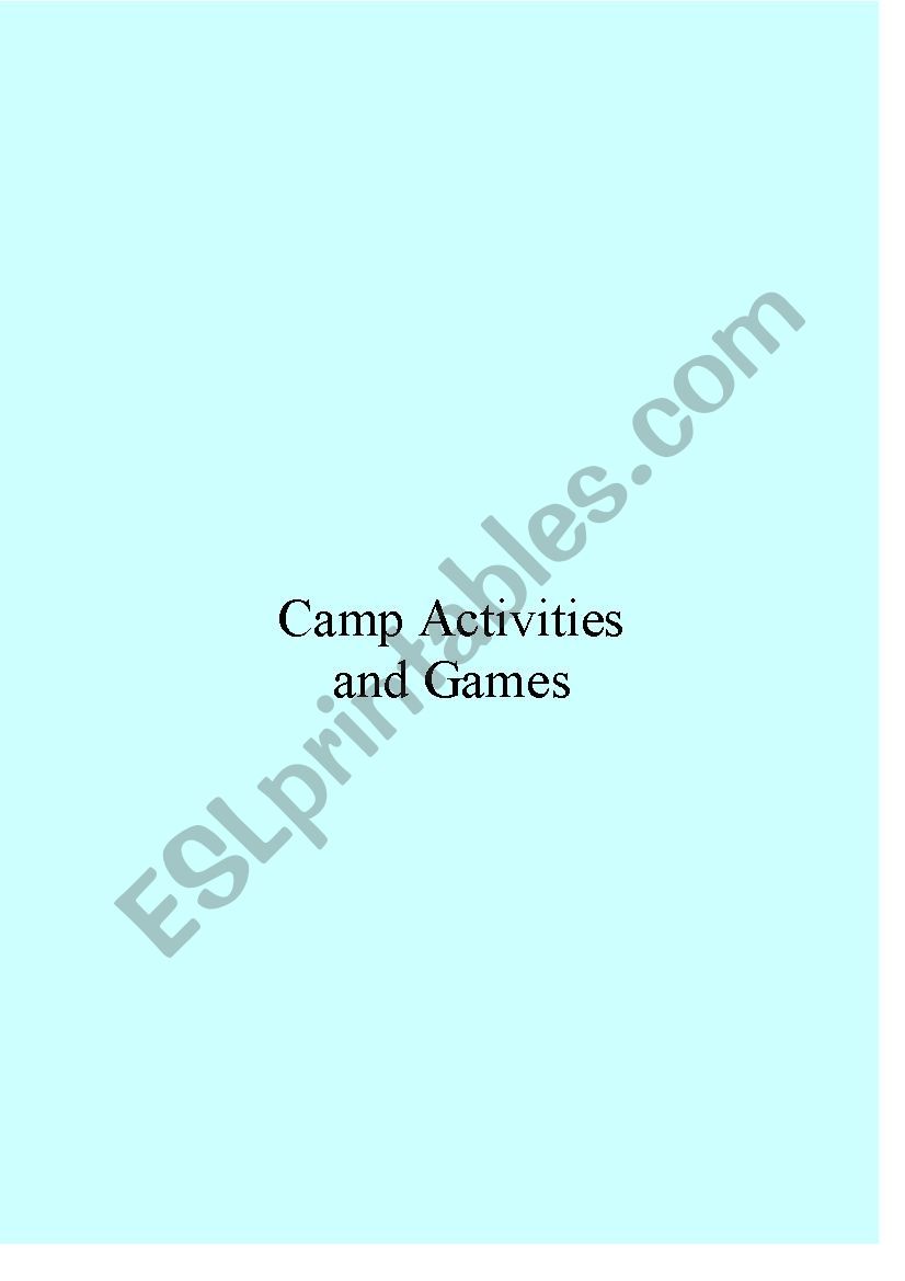 Camp Activities and Games worksheet