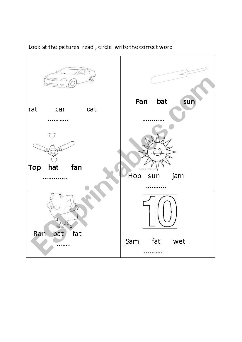 Look at the pictures read  worksheet