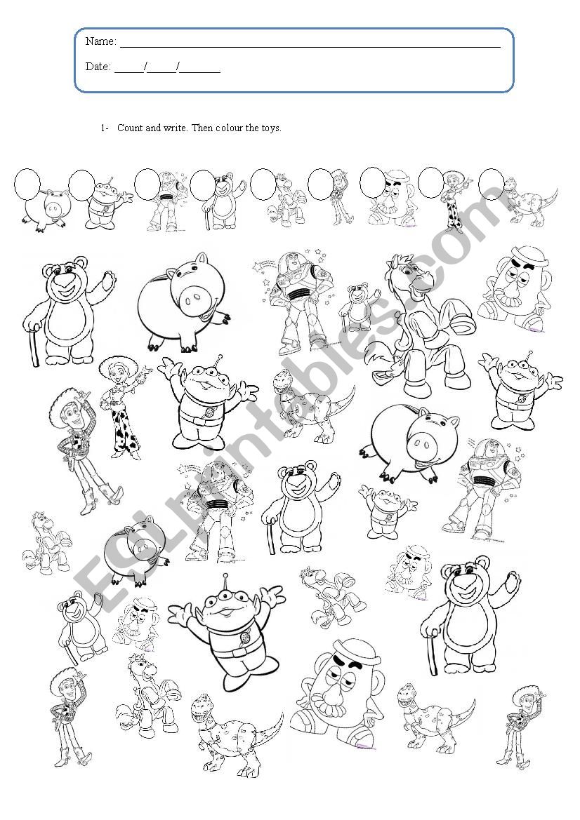 Toys worksheet