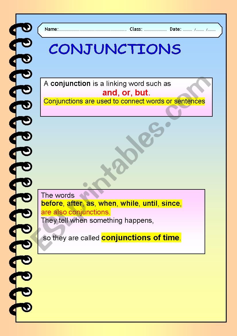 conjunctions and connectives worksheet