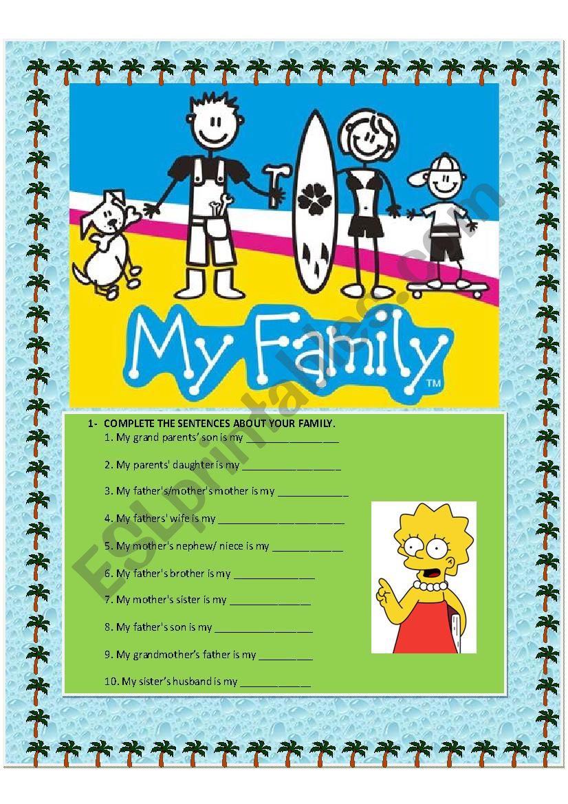 my family part 1 worksheet