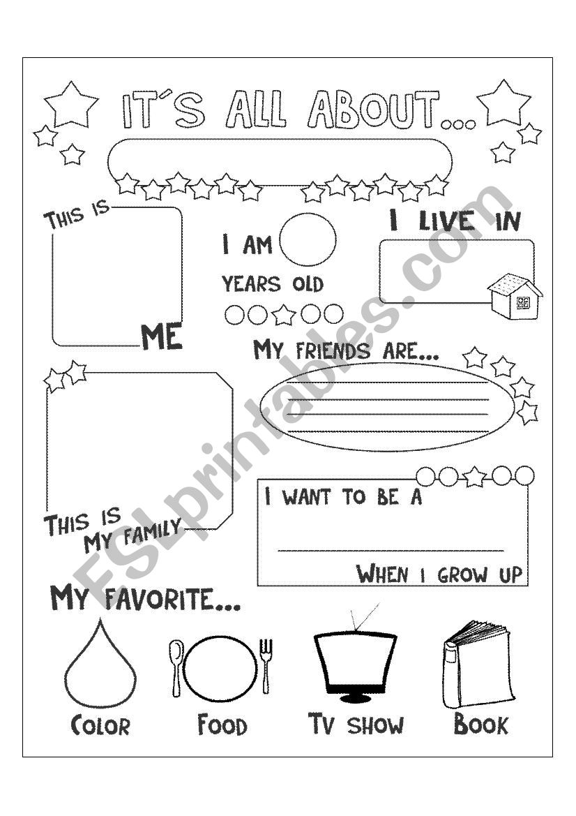 Its all about me worksheet