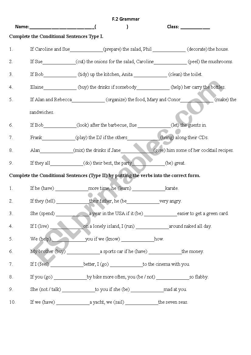 if conditional worksheet