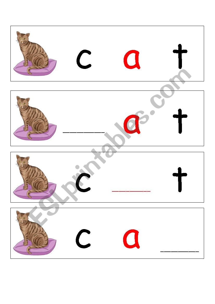 Reading Chart - cat worksheet