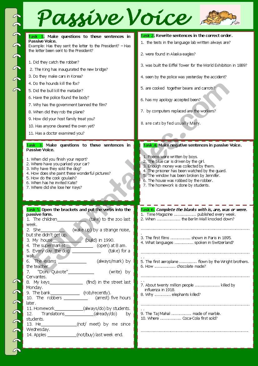 Passive Voice worksheet