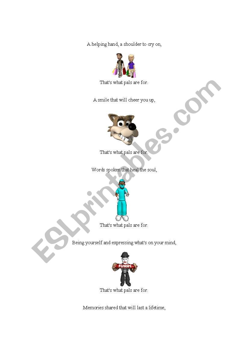 A helping Hand worksheet