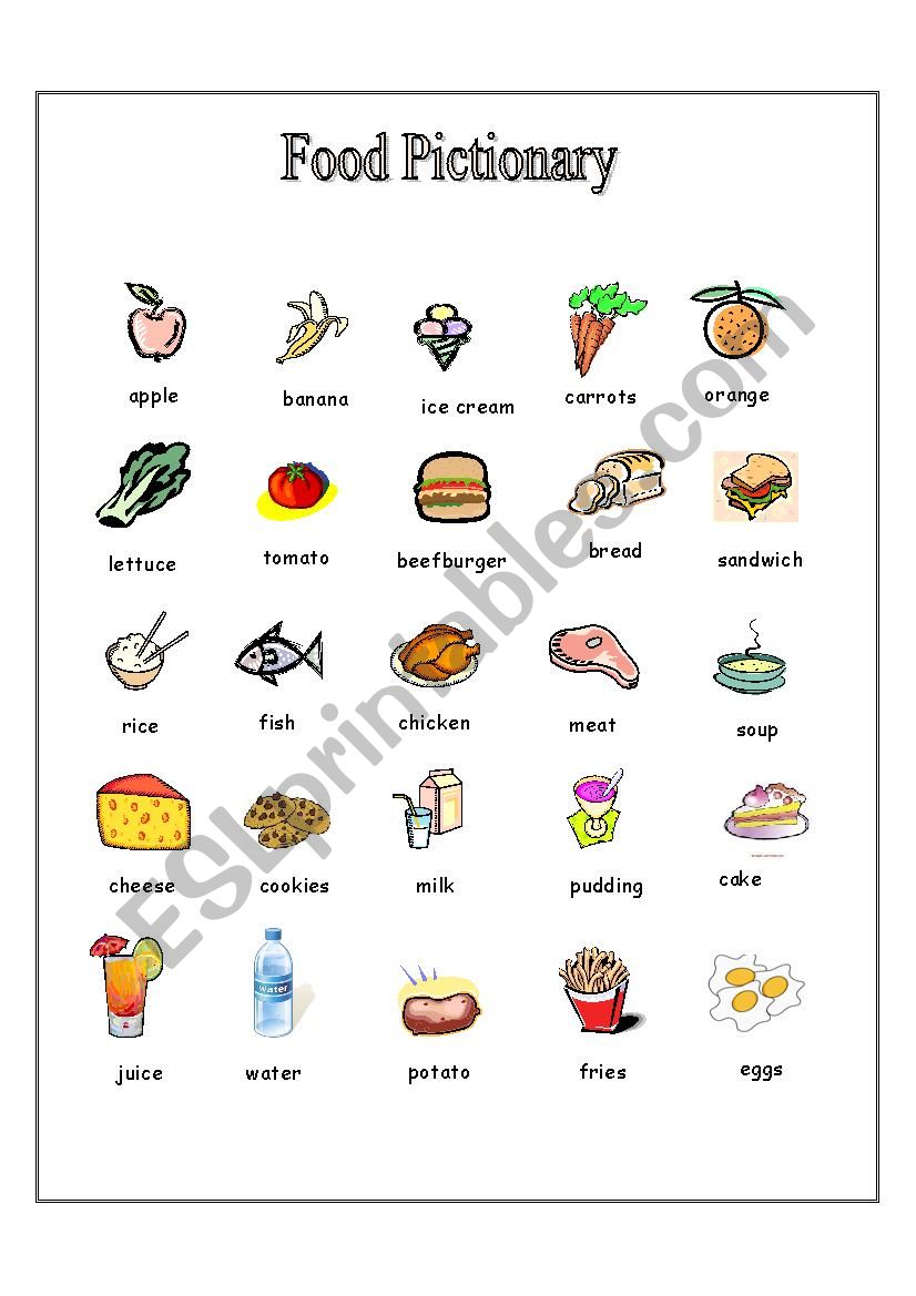 Food Pictionary worksheet