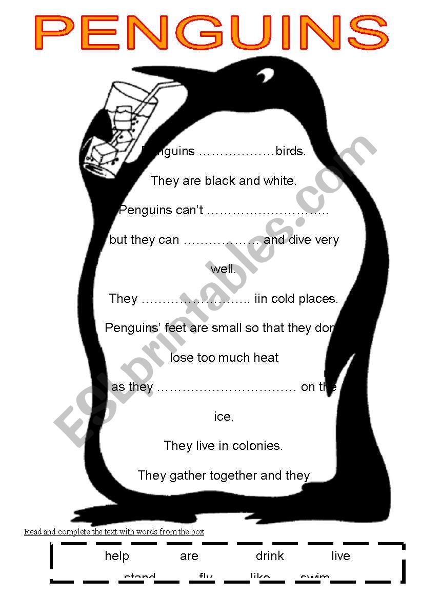 Penguins worksheet