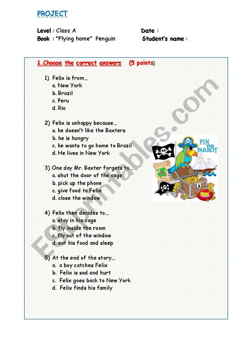 Penguin readers worksheet