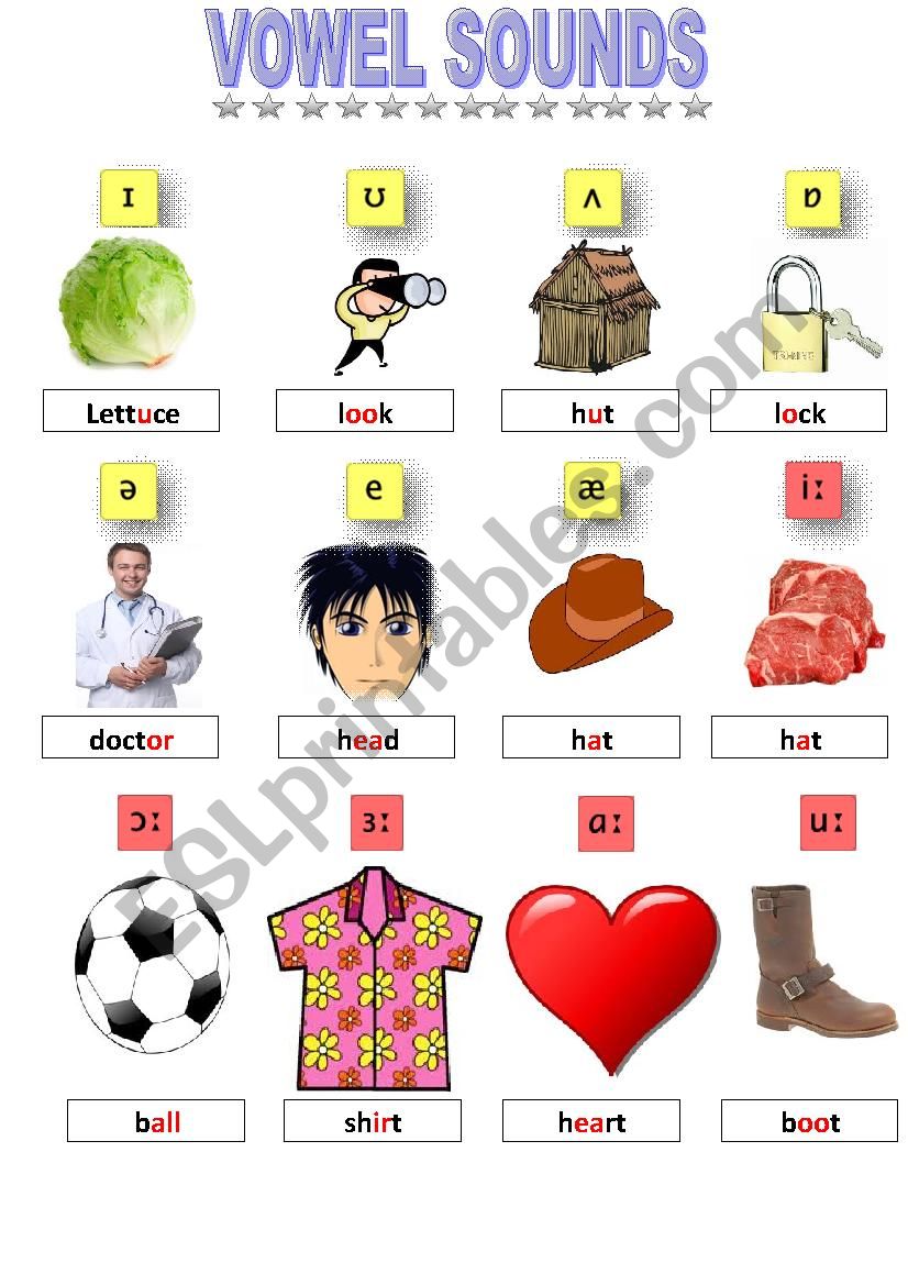 vowel sounds worksheet