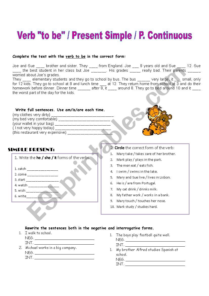 REVIEW - Present tenses worksheet