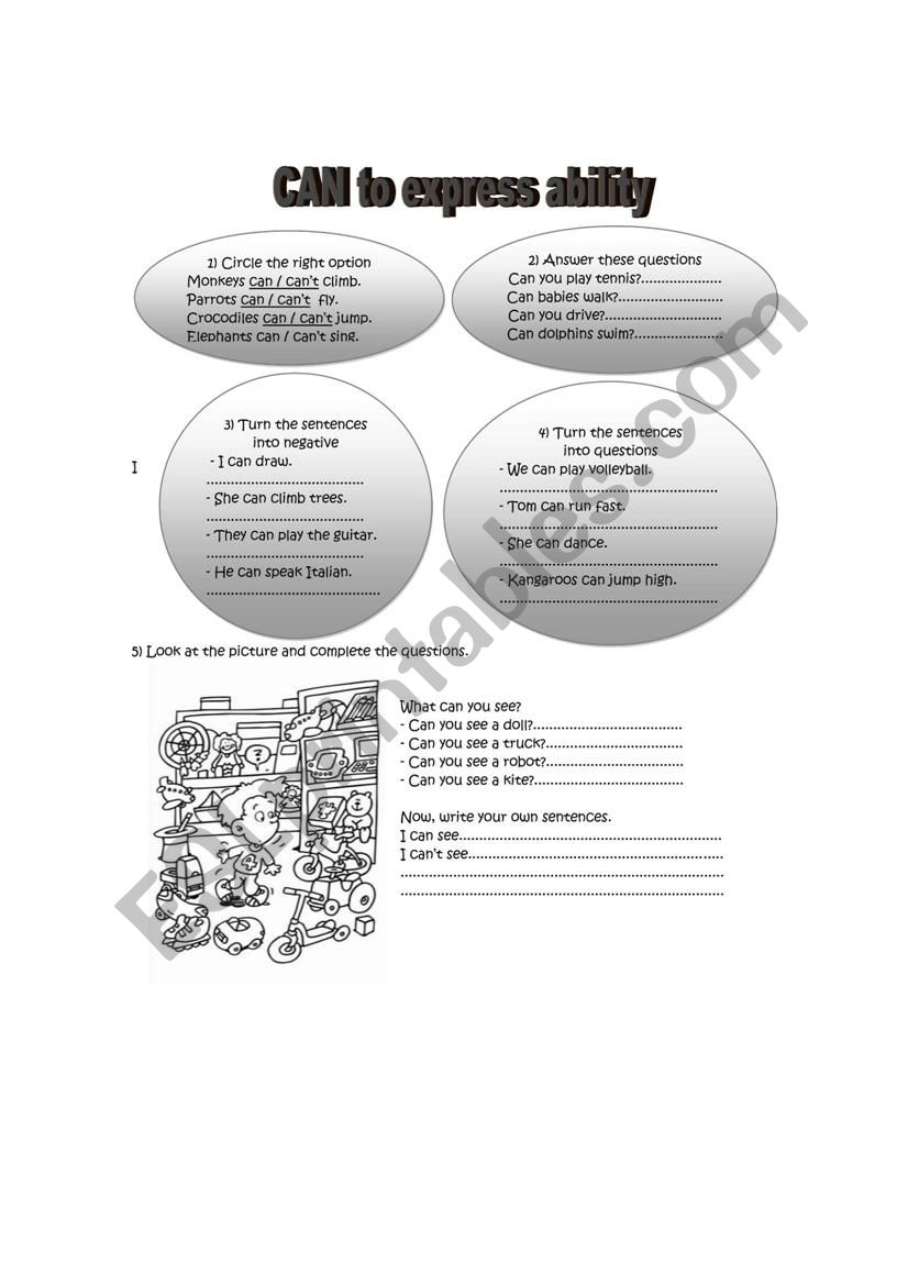 Can for ability worksheet