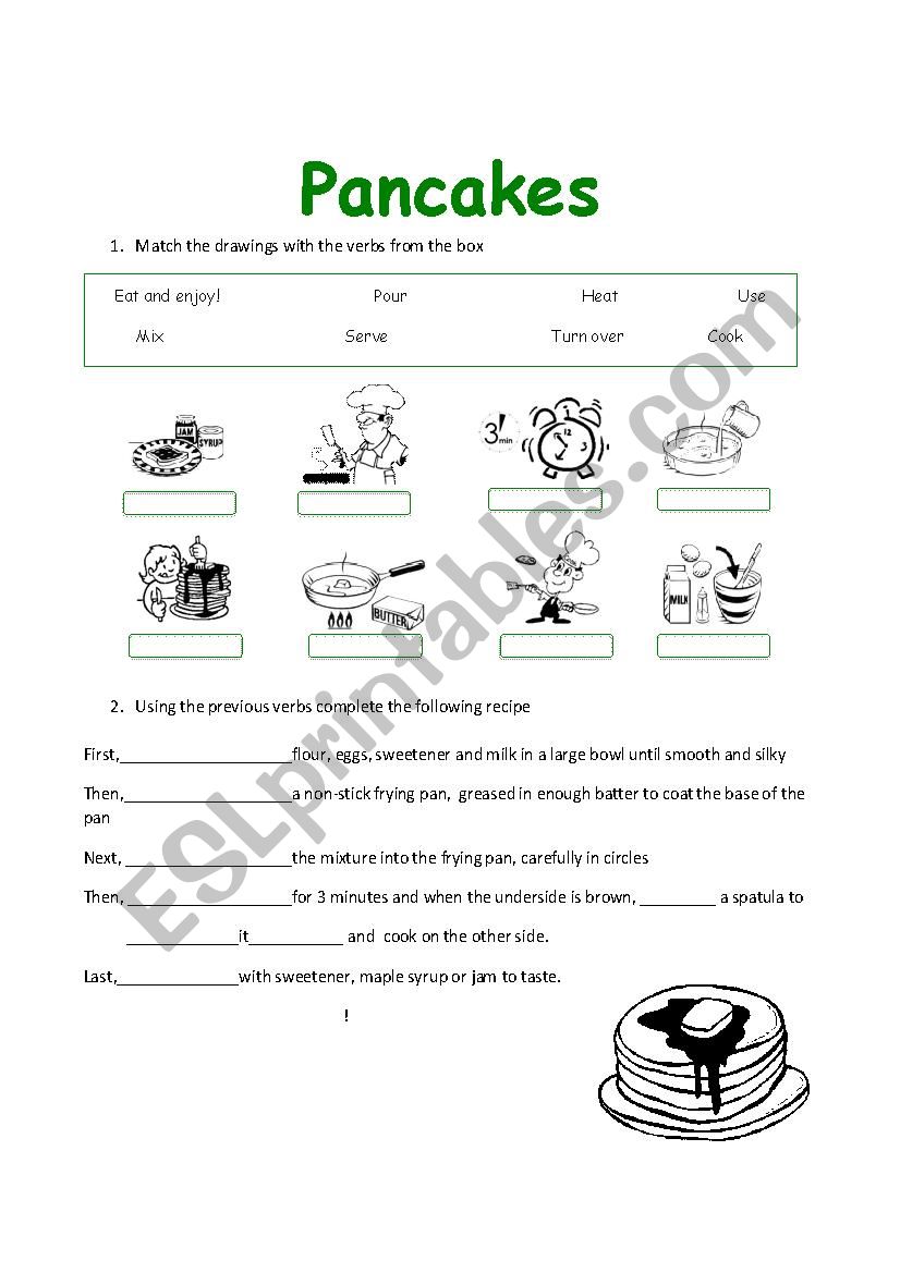 Pancake recipe worksheet