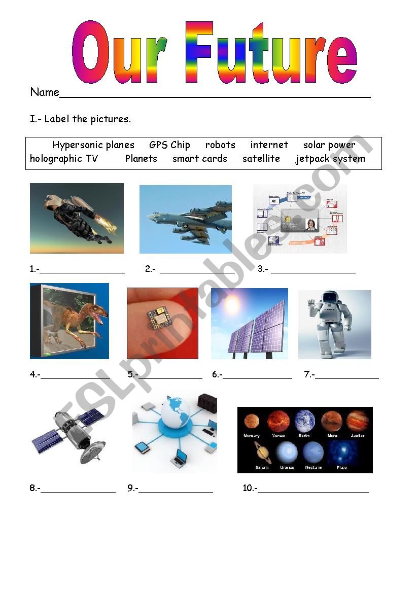 Our Future worksheet