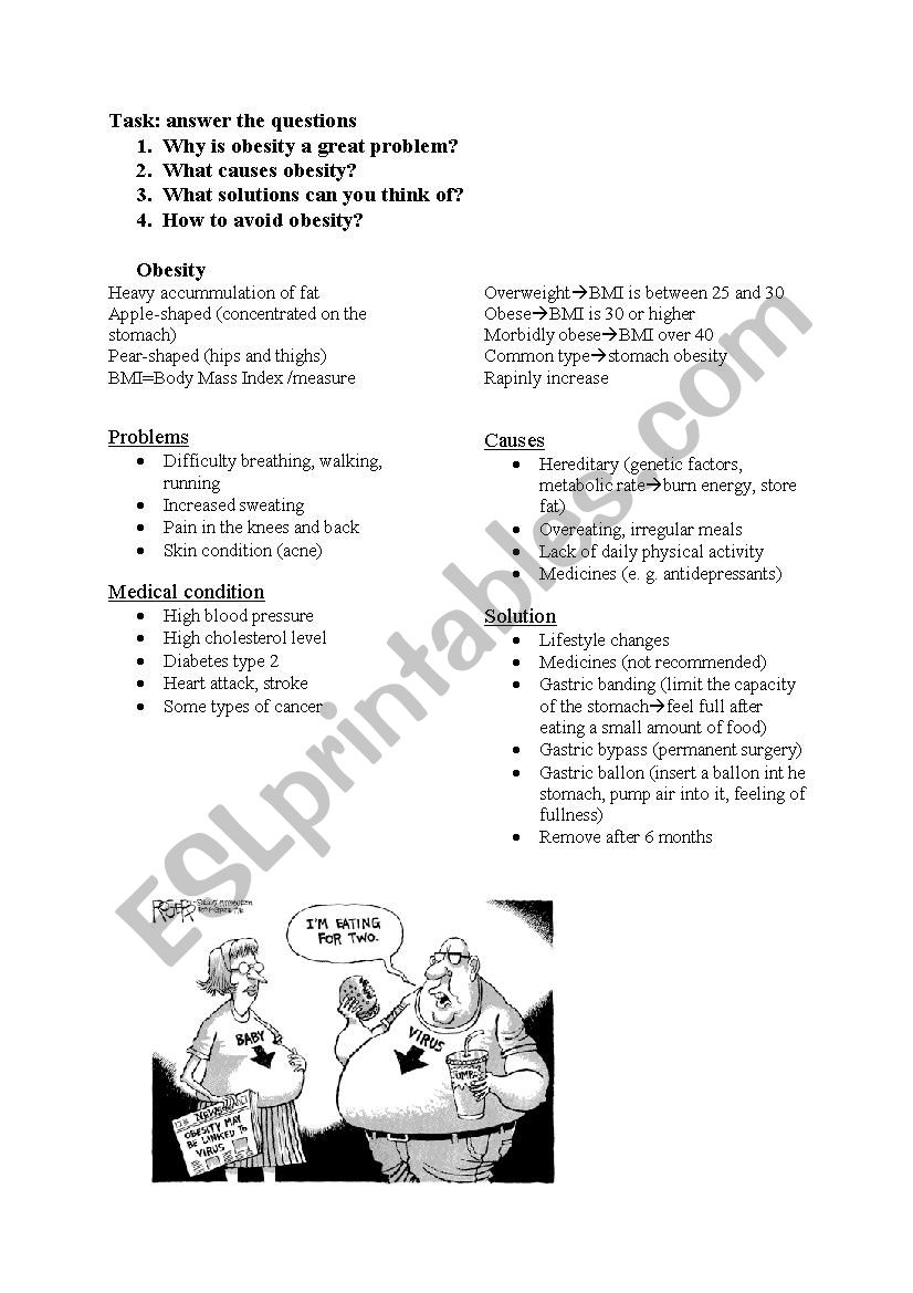 obesity worksheet