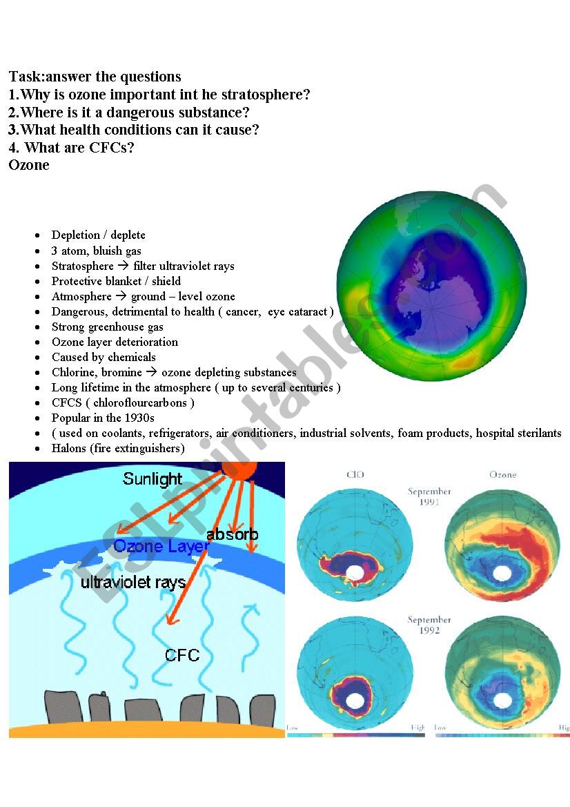 ozone worksheet