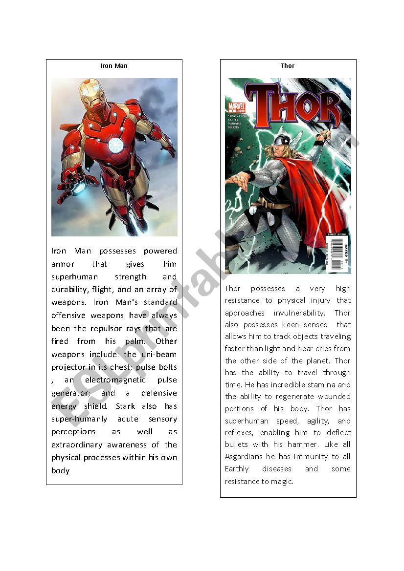 Superheroes 2 ( Iron Man and Thor)