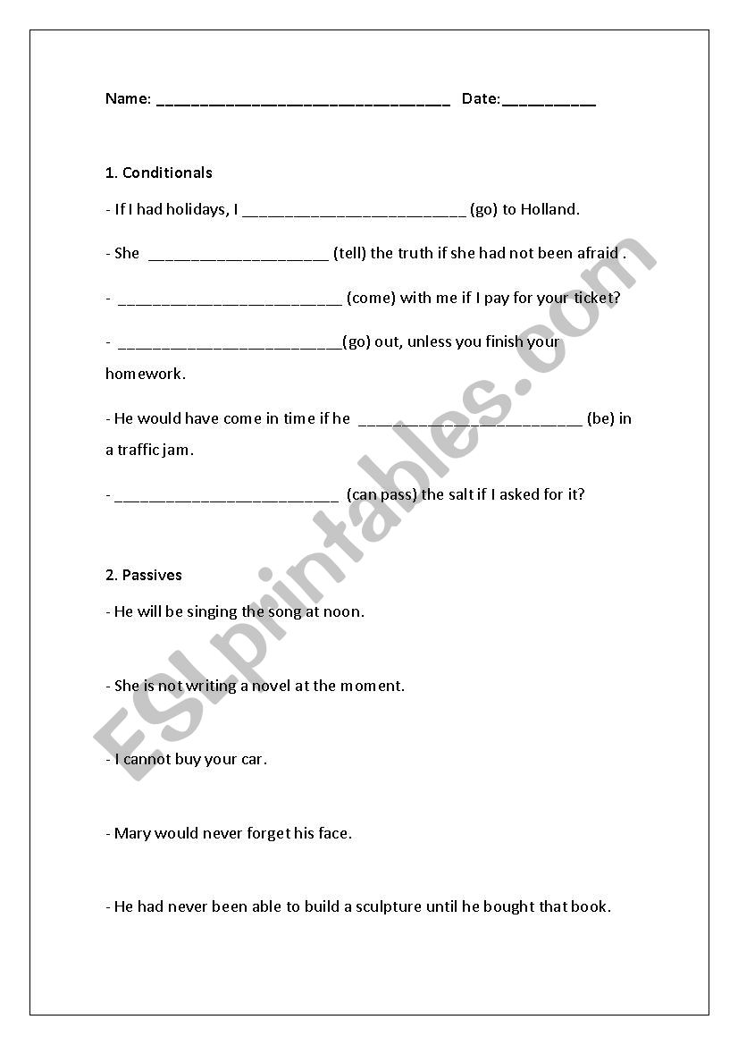 3 pages of rephrasing: conditionals, passives, reported speech, relatives and modal verbs.