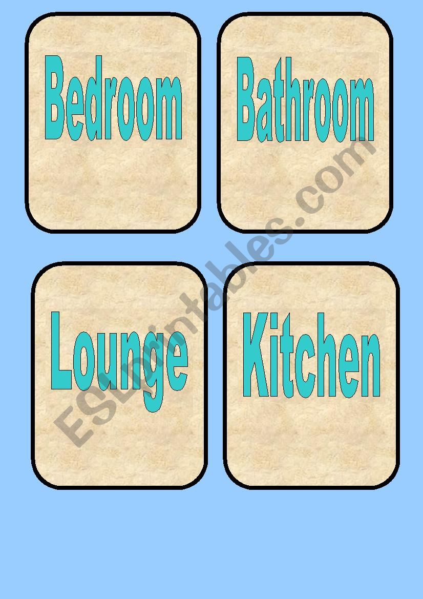 Rooms in the house 2 pages worksheet