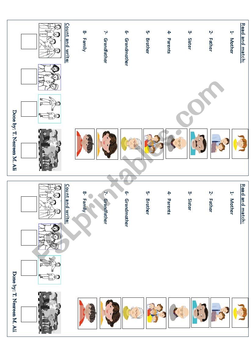 family  worksheet