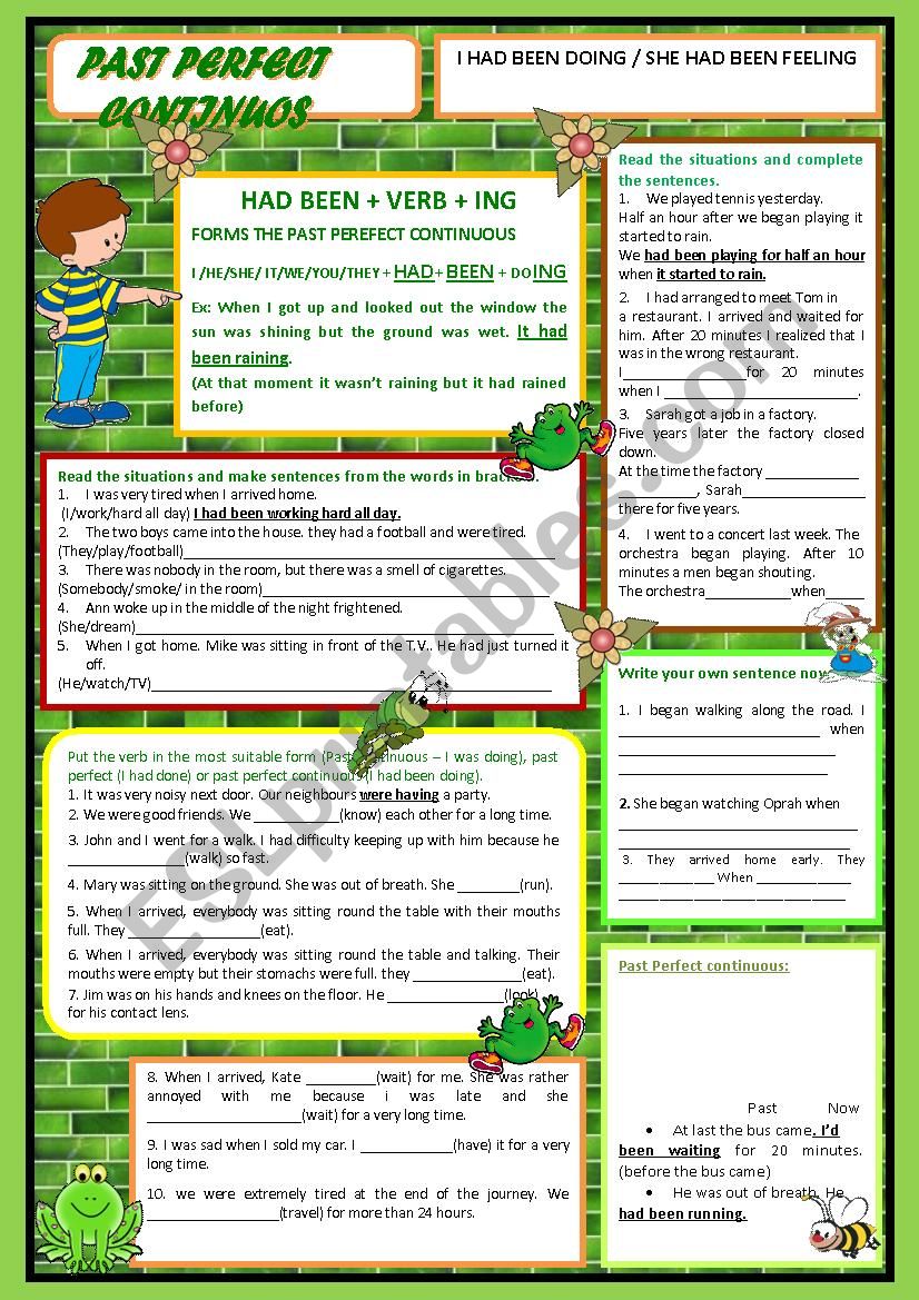 Past Perfect Continuous worksheet