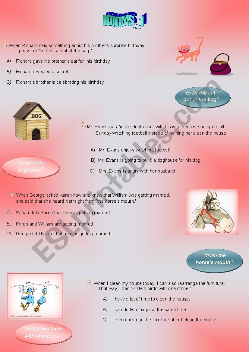 Idioms_1 worksheet