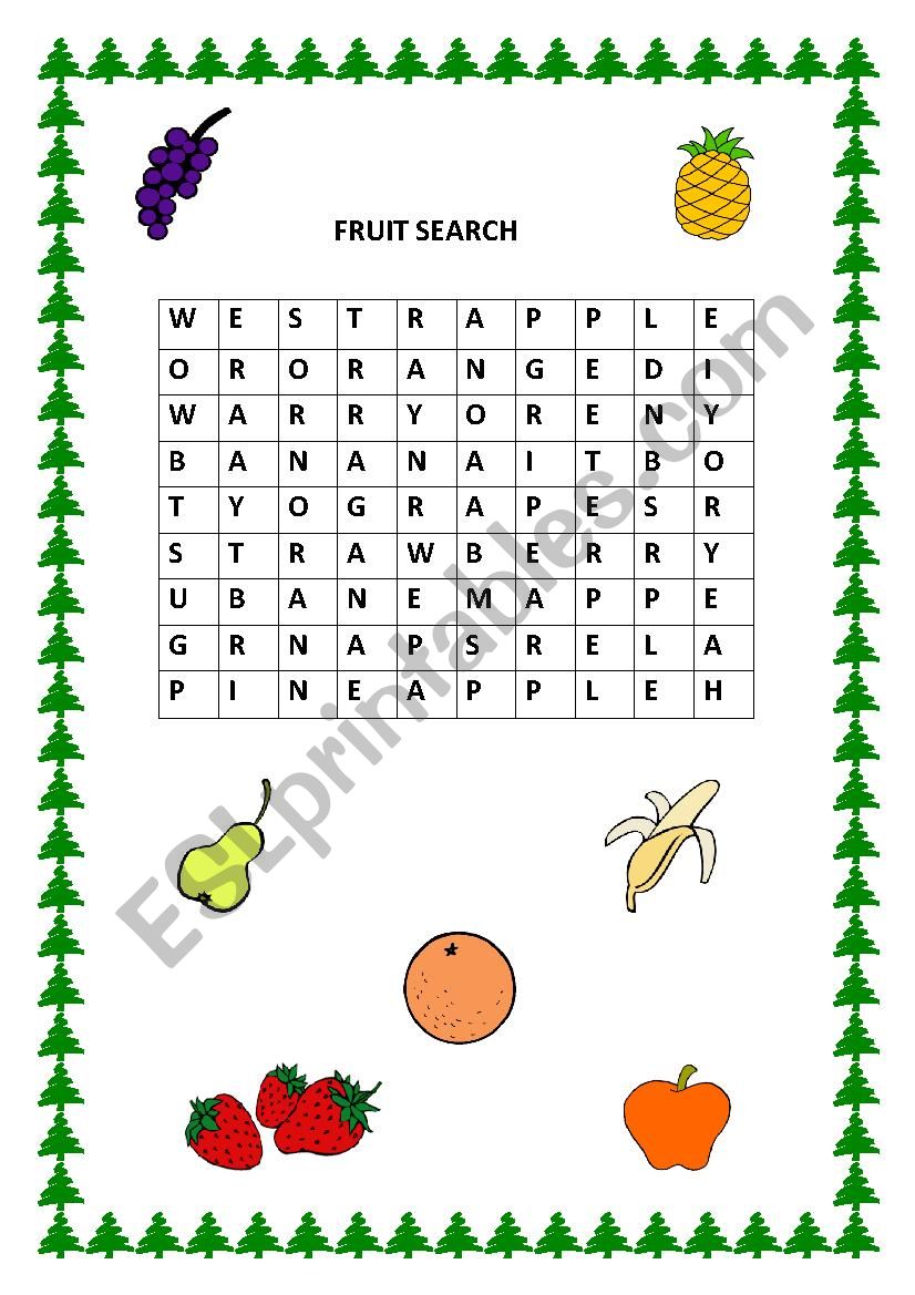 Fruit  Search worksheet