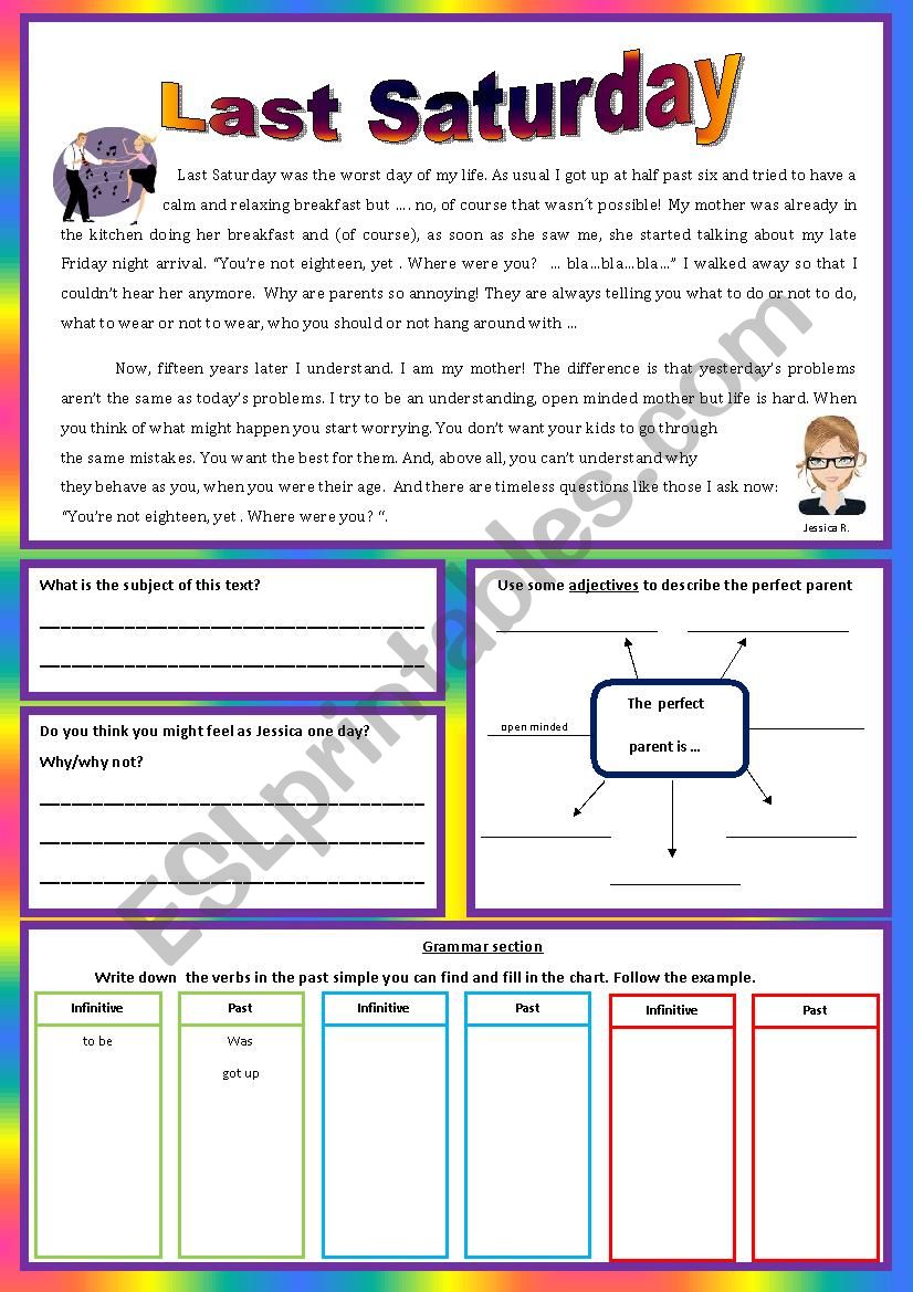 Last Saturday - ESL worksheet by AlexandraDores