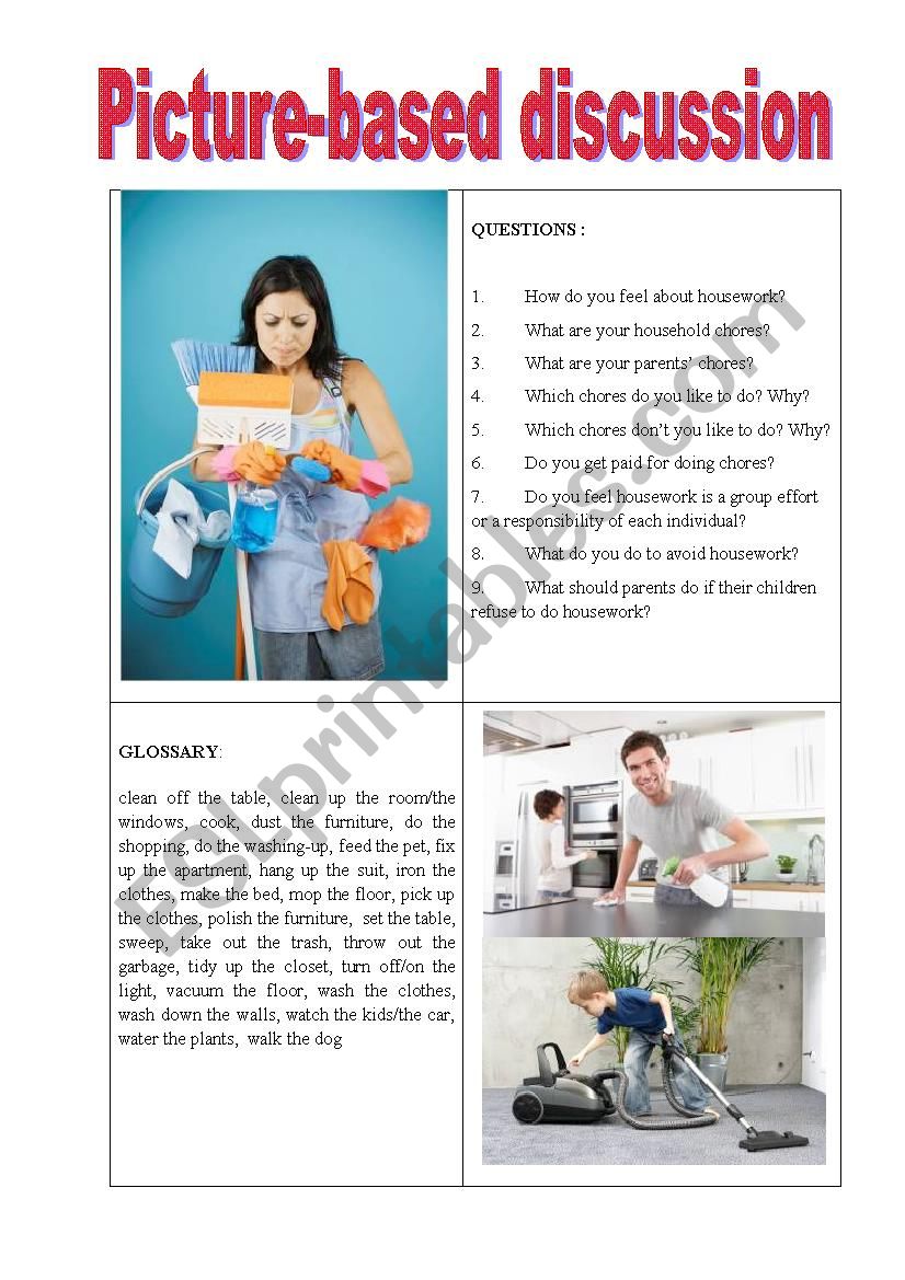picture-based discussion chores 