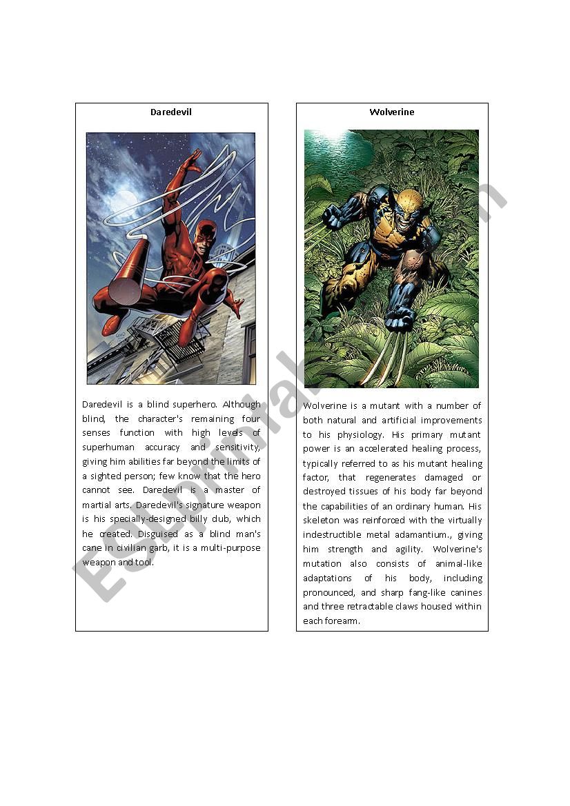 Superheroes 4 ( Daredevil and Wolverine)