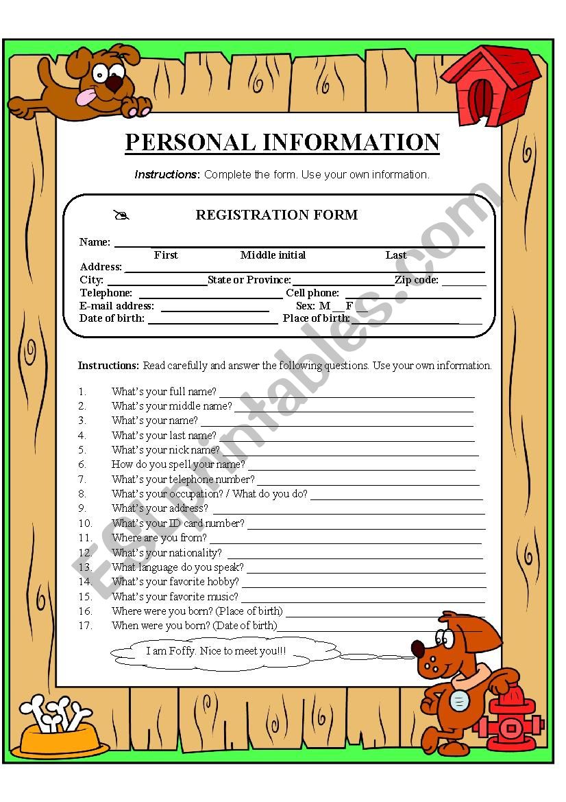 Registration Form /////// Personal Information