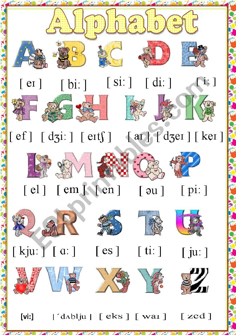 The English Alphabet Esl Worksheet By Krümel