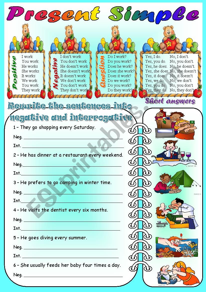 present simple worksheet