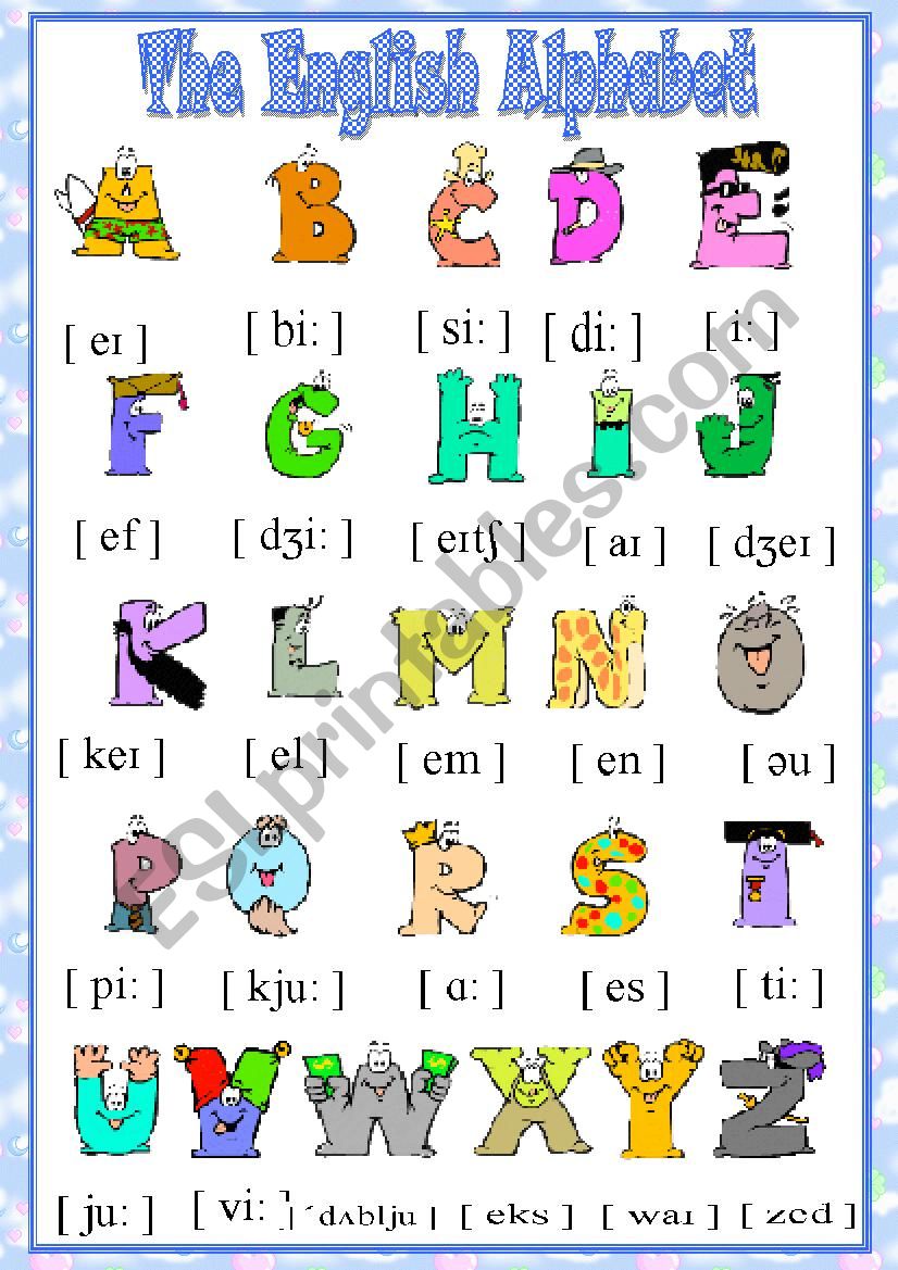 The English Alphabet - Poster - English Esl Worksheets For C73