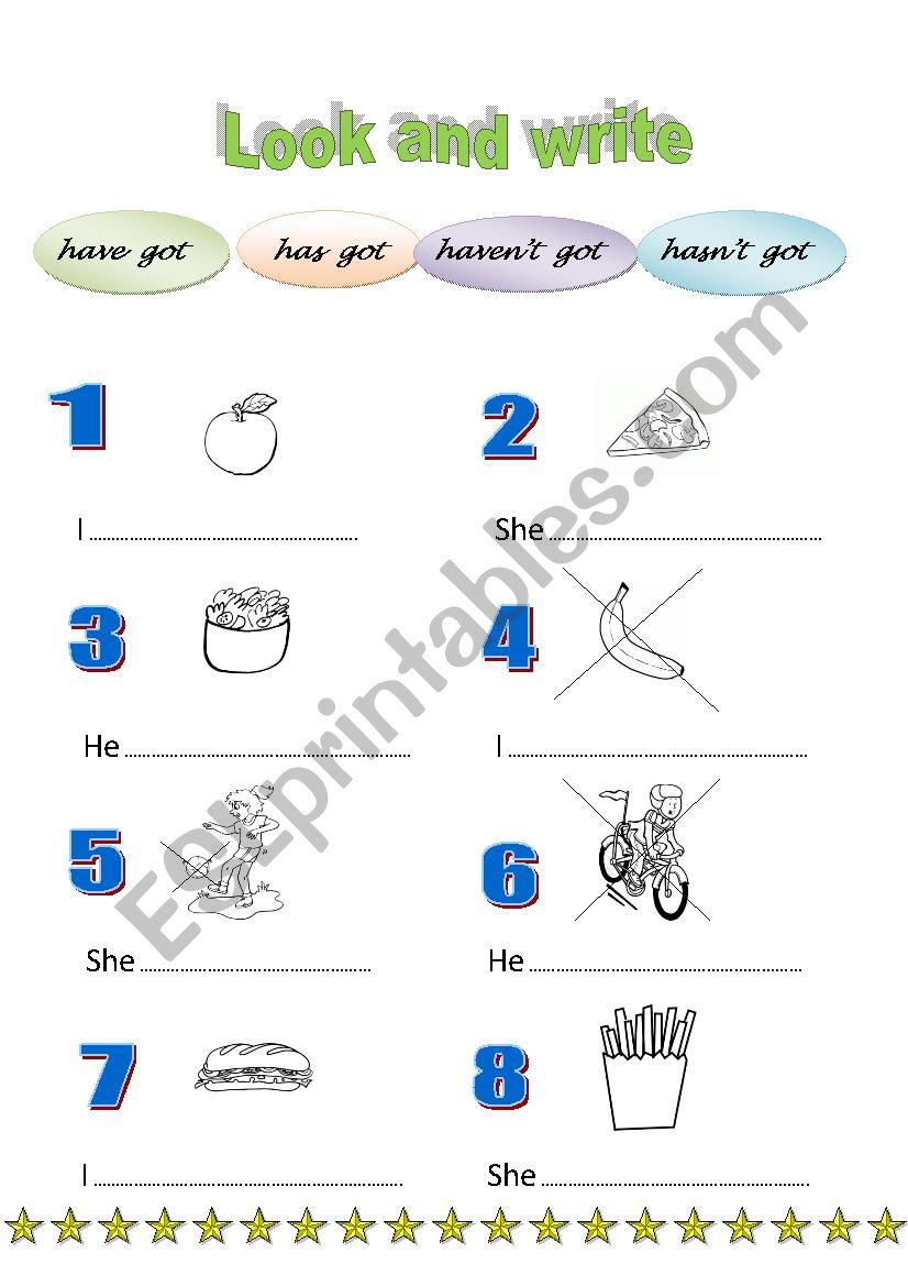 have got - affirmative and negative form