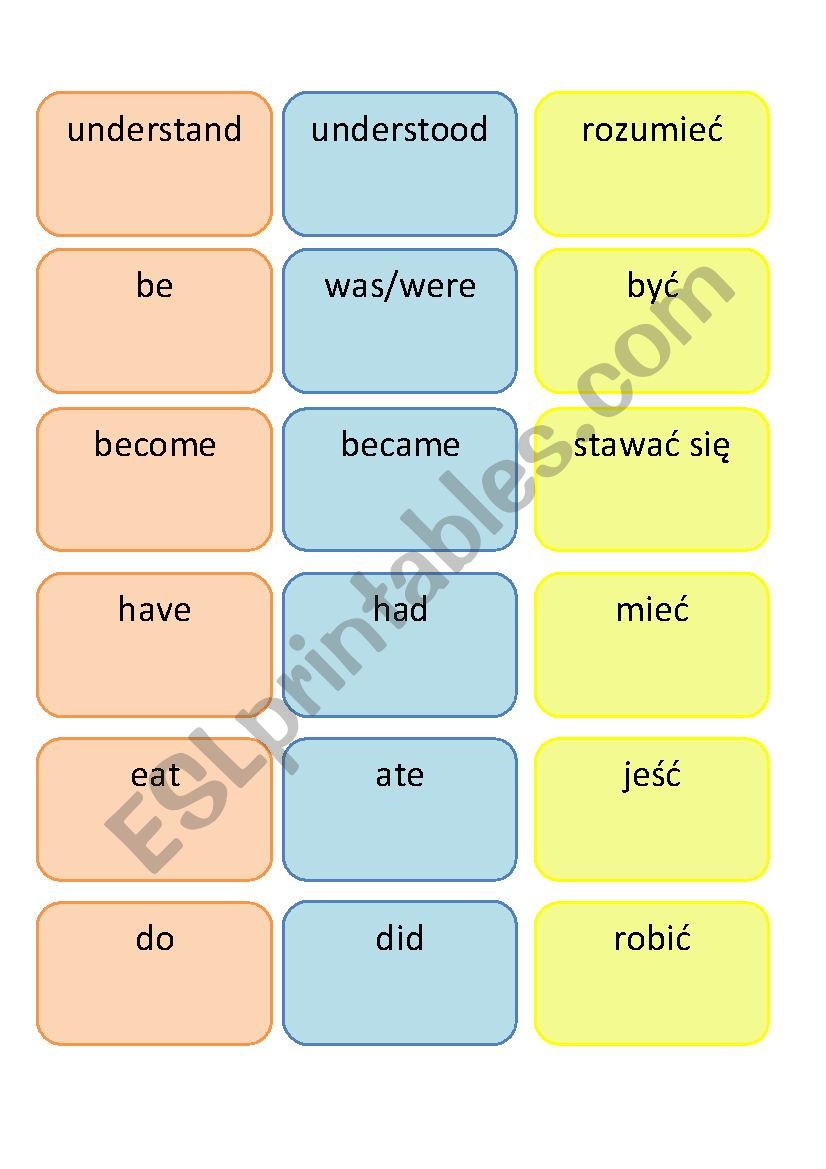 PAST SIMPLE- IRREGULAR VERBS worksheet