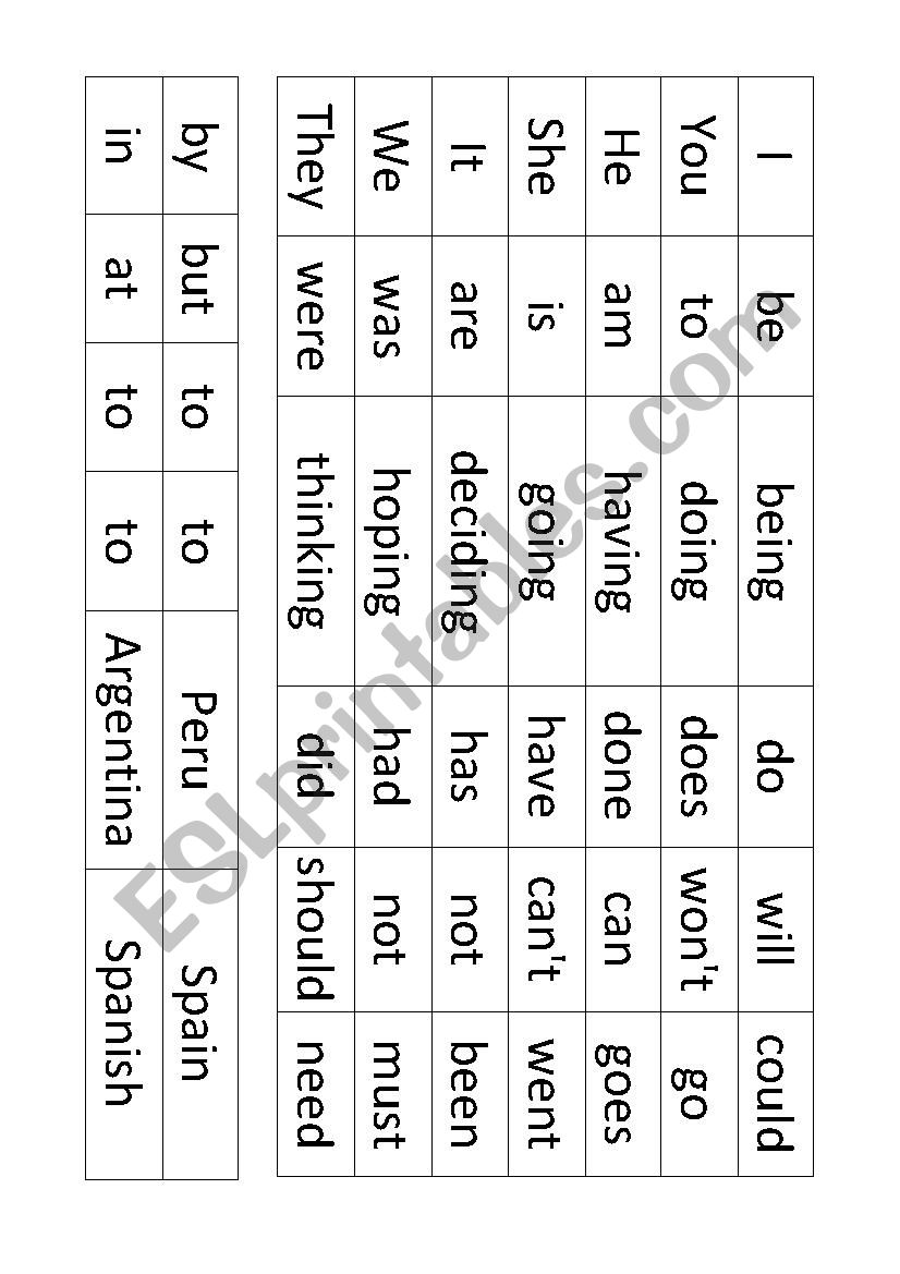 CREATING SENTENCES worksheet