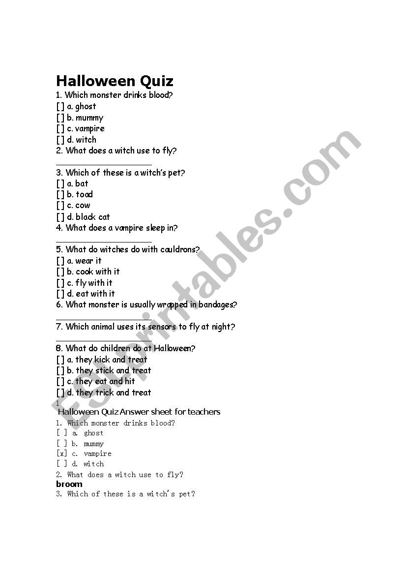 halloween worksheet