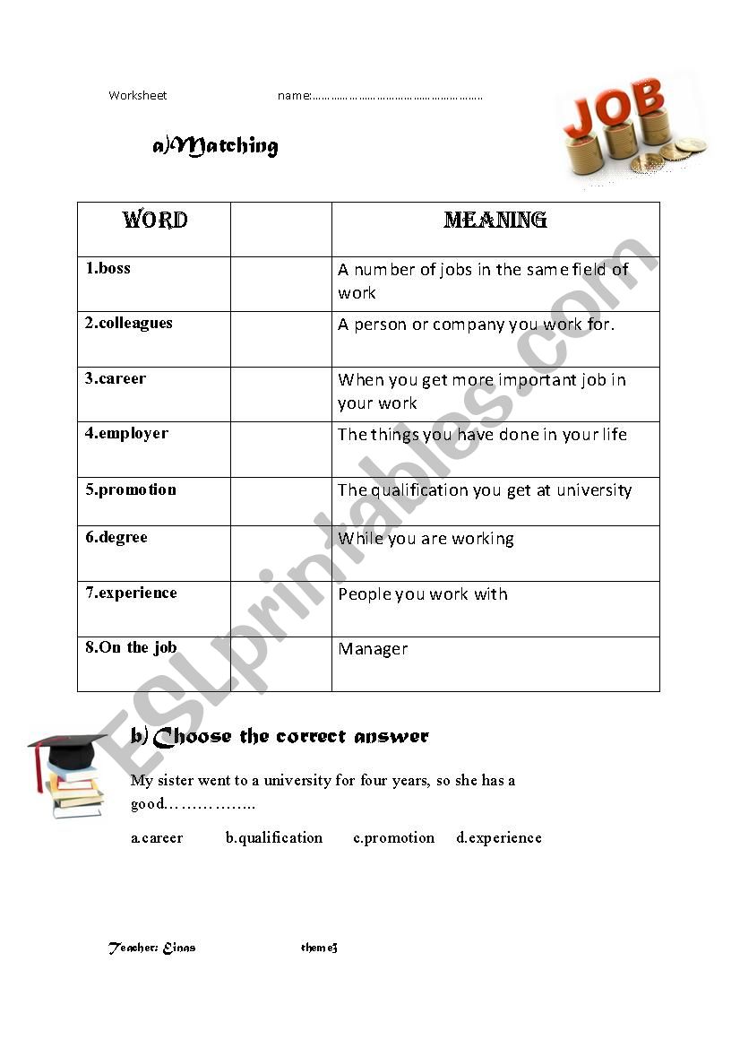 Science theme worksheet