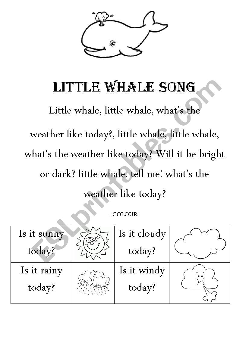 Weather song worksheet