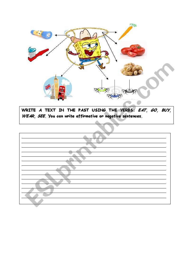 PAST SIMPLE WITH SPONGEBOB worksheet