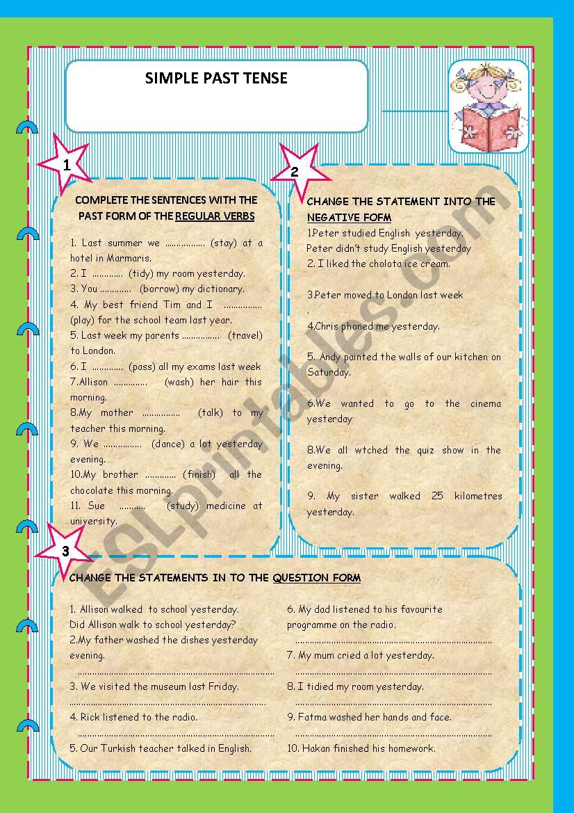 Simple Past (regular verbs) worksheet