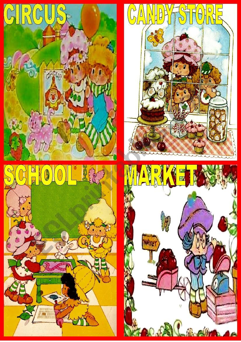 STRAWBERRY SHORTCAKEÂ´S FLASH CARDS - PLACES
