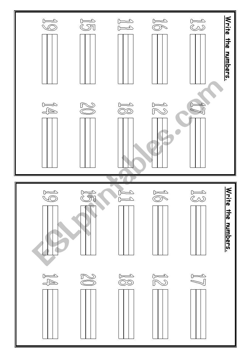 Write the number word worksheet