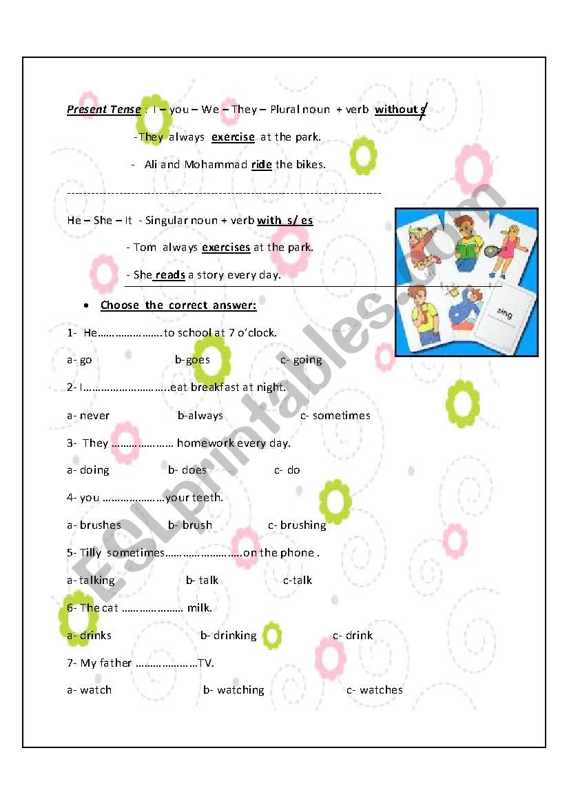 action verbs worksheet