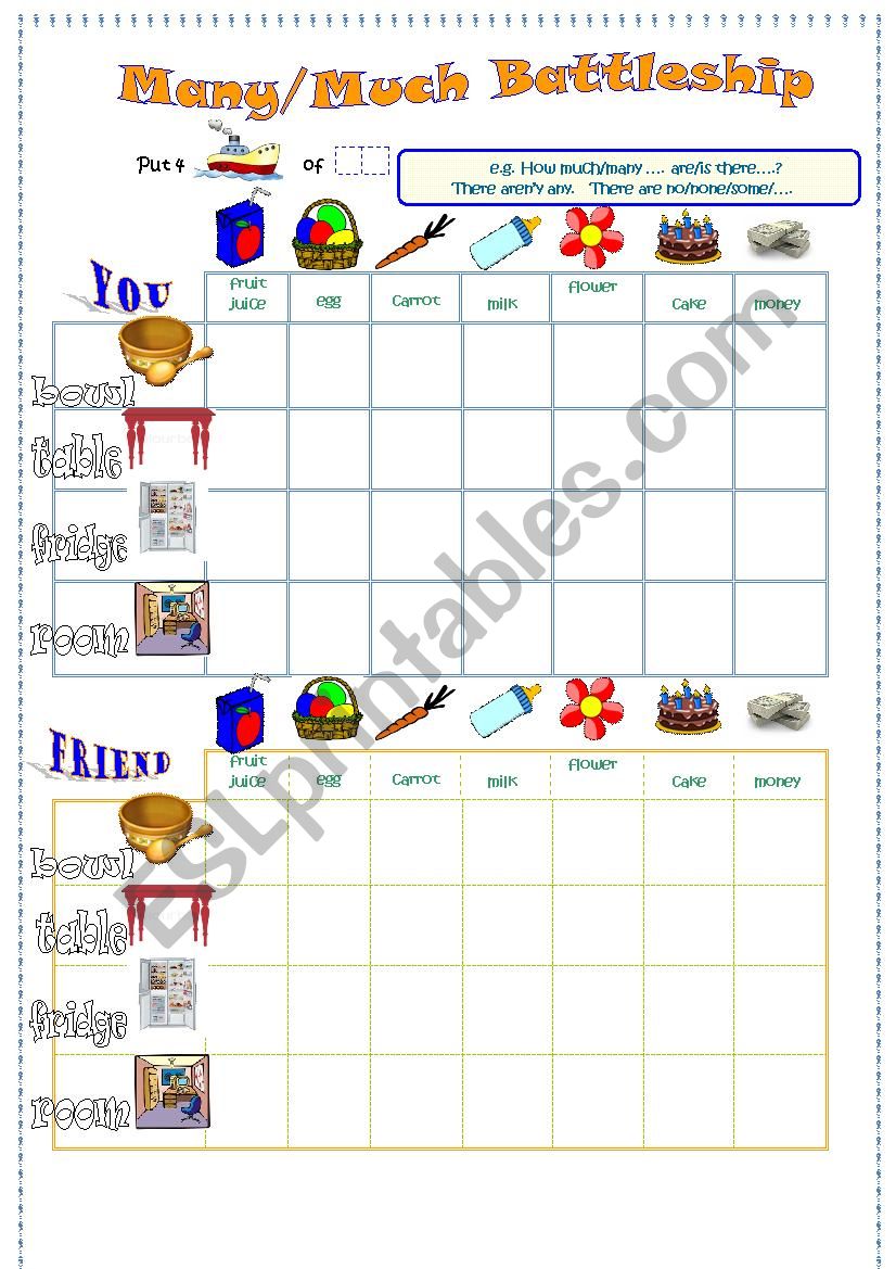 much/many battleships worksheet