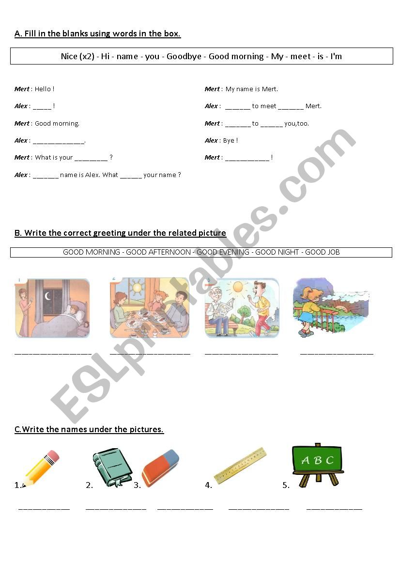 Easy exam for beginners worksheet